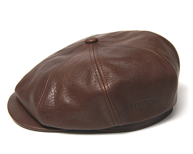 STETSON　ステットソン　レザー８枚はぎハンチング　レザーキャスケット