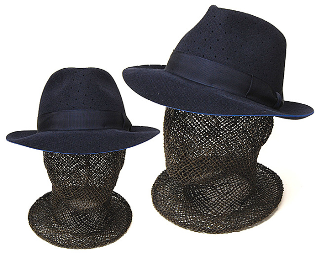 イタリア”TESI(テシ)""パンチング加工ファーフエルト中折れ帽 