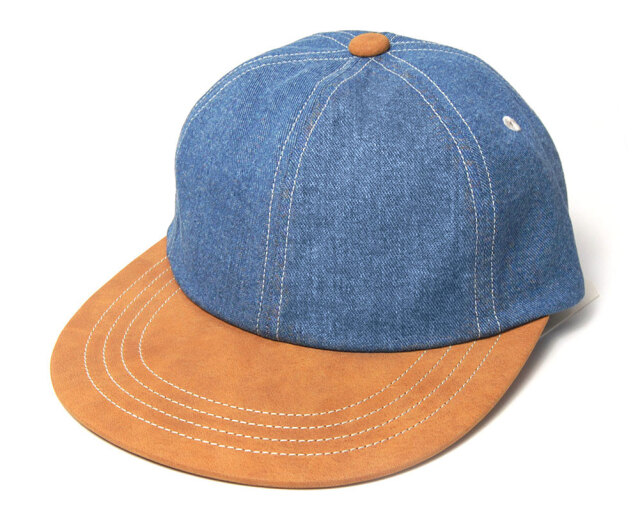 THE FACTORY MADE(ザファクトリーメイド) 革つばデニムキャップ Leather Visor Denim Cap?