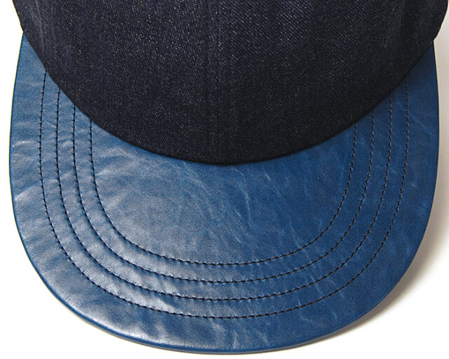 THE FACTORY MADE(ザファクトリーメイド) 革つばデニムキャップ Leather Visor Denim Cap?
