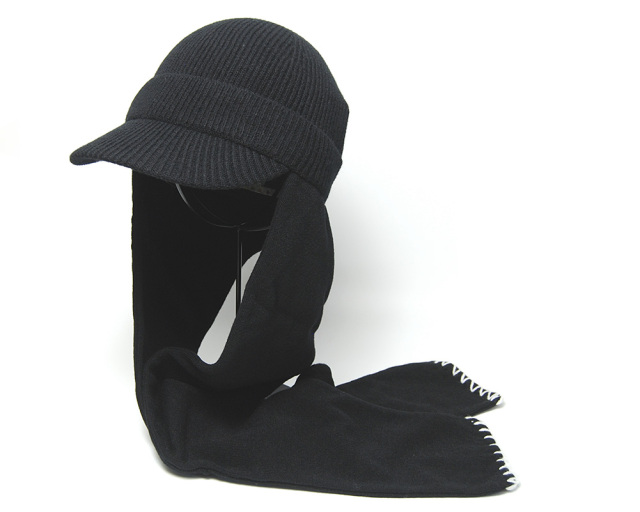 THE FACTORY MADE(ザファクトリーメイド) マフラー付きニットキャップ