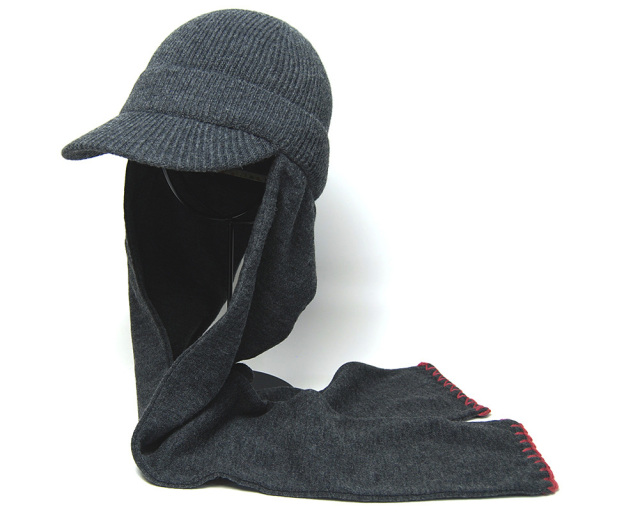 THE FACTORY MADE(ザファクトリーメイド) マフラー付きニットキャップ