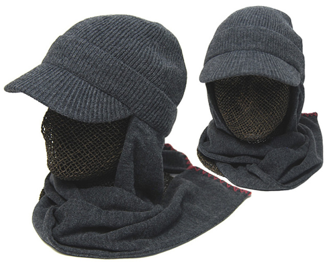 THE FACTORYMADE　ファクトリーメイド　マフラー付きニットキャップ