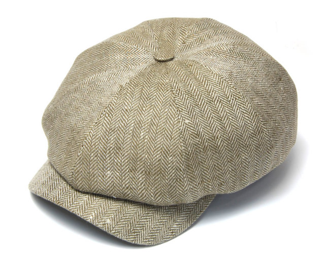 WIGENS ヴィーゲン リネンヘリンボーン8枚はぎハンチング Newaboy Classic Cap 