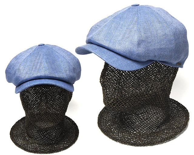 WIGENS ヴィーゲン リネンヘリンボーン8枚はぎハンチング Newaboy Classic Cap 