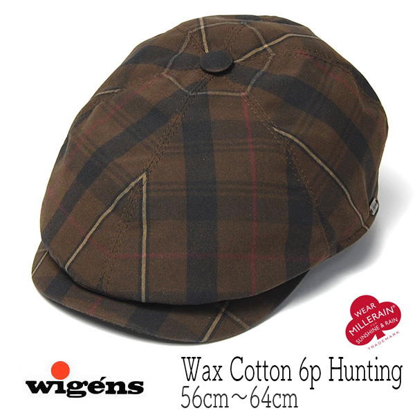 ”WIGENS(ヴィーゲン)” ワックスドコットン6枚はぎハンチング Newsboy Contemporary Cap