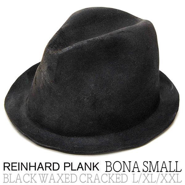 ”REINHARD PLANK(レナード プランク)” ファーフエルト中折れ帽(BONA SMALL BLACK WAXED CRACKEDED) 
