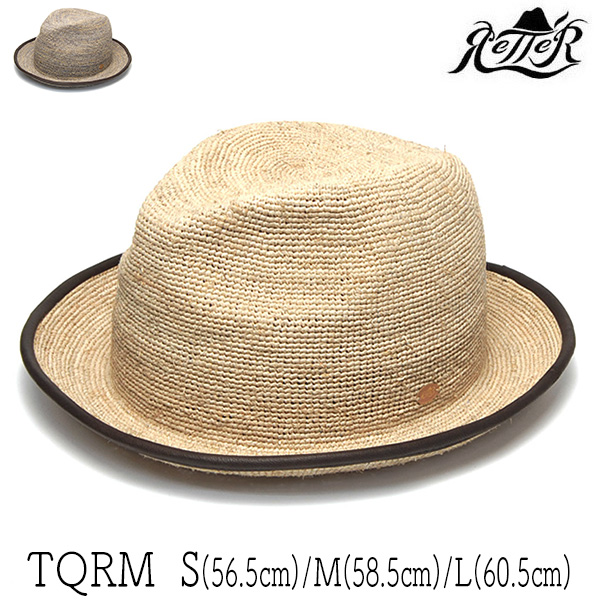 Retter(レッター）ラフィア細編み中折れ帽TQRM