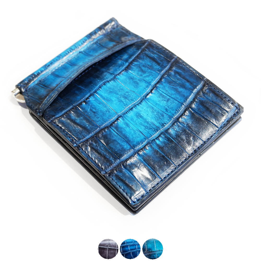 【ナイルクロコダイル】コバ磨きマネークリップ Collaboration with MLS hfw009