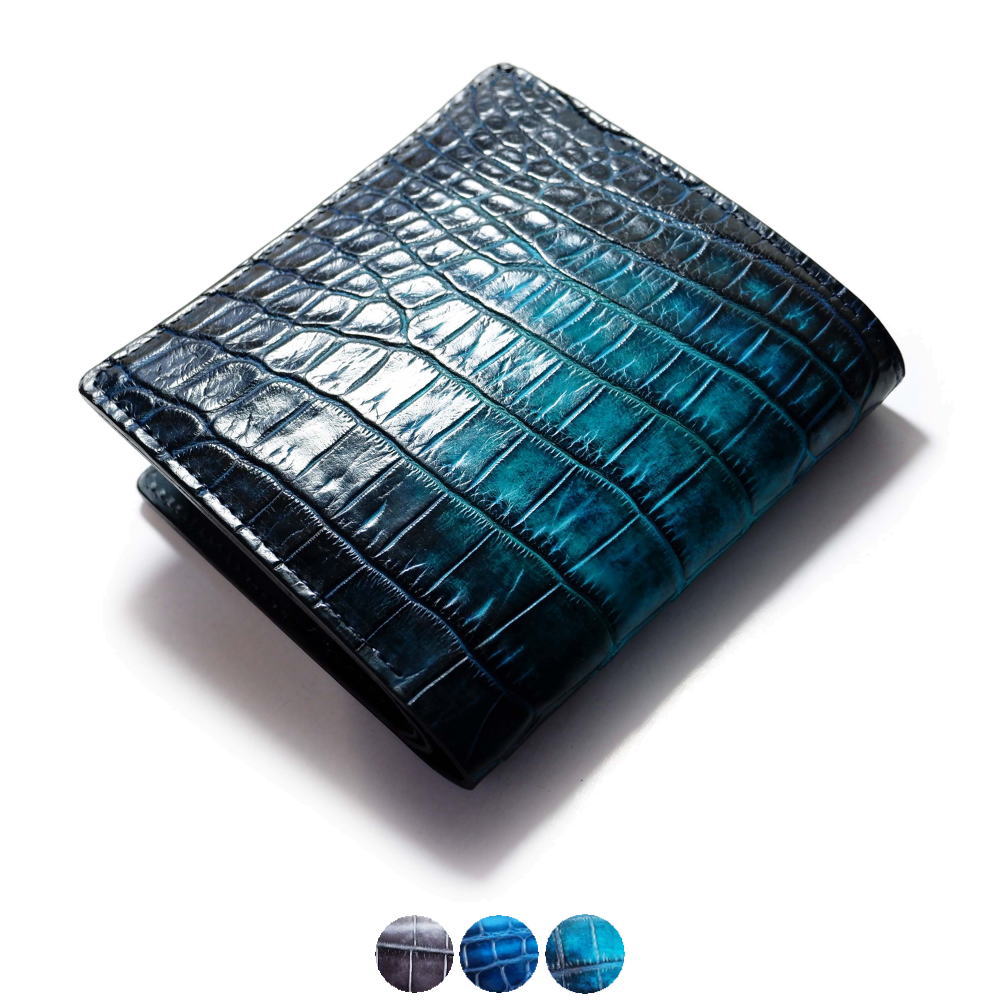 【ナイルクロコダイル】コバ磨きハーフウォレット Collaboration with MLS hfw010