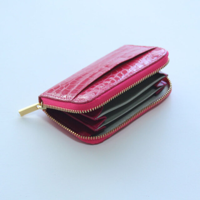 クロコダイル】 ラウンドファスナー マルチパース 小銭入れ カード  