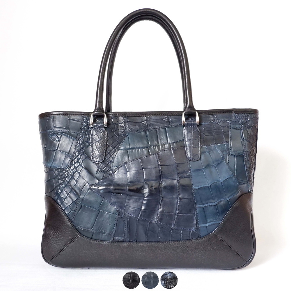 【クロコダイル/オイルシュリンク】 コンビネイション トートバッグ ttb003