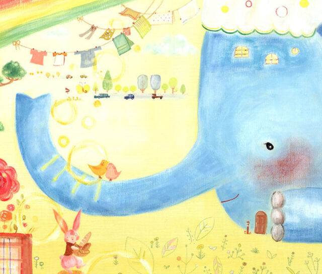絵画インテリアアート おはよう ってはじまる日常 Denny Horimizu 絵画通販kawaii Art 玄関やリビング お祝い プレゼントに