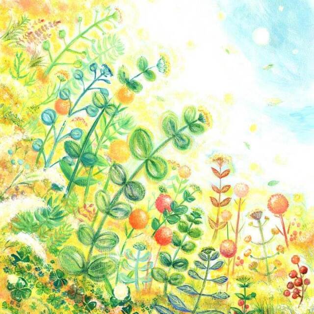 絵画(ミニ) 「grow」 (Denny Horimizu) 絵画・玄関に飾る絵・風水・グリーン・癒し・元気が出る絵