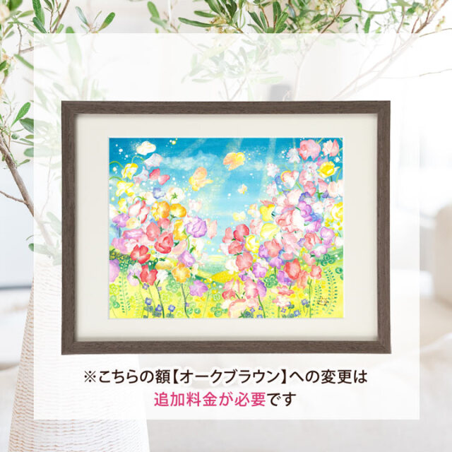絵画 「春風にのって」 (Denny Horimizu) 《スイートピーの絵画》