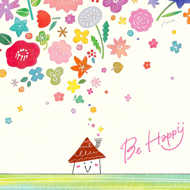 絵画 「Happy Bouquet」 (ヒヂリンゴ・聖)