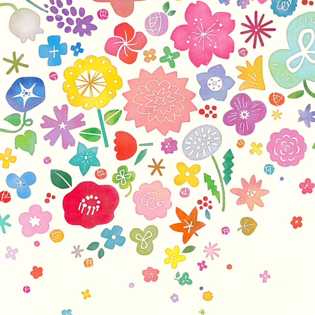 絵画 「Happy Bouquet」 (ヒヂリンゴ・聖)