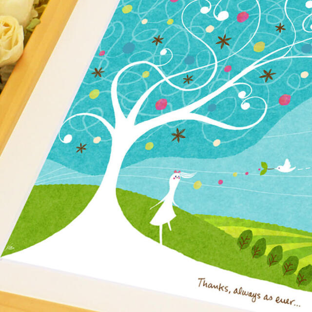 絵画(ミニ) 「Thanks, always as ever. ‐これまでも これからも ありがとう‐」 (Kellie)