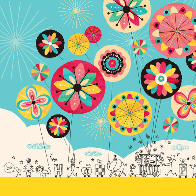 絵画 幸せのパレード 黄色 Kellie