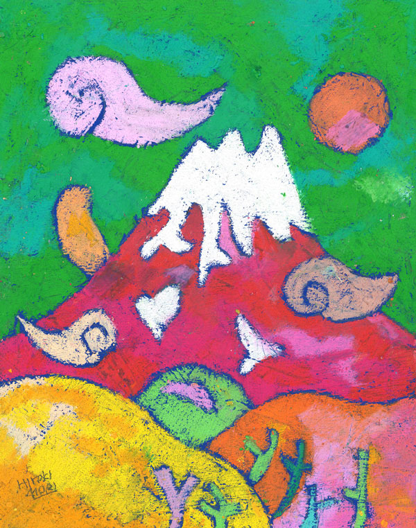 絵画 「雲遊(うんゆう) ‐見上げる空に‐」 富士山 赤富士 (森 浩毅 もりひろき)