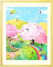 garden＊4号サイズ　絵画　原画　風景画　春　ラベンダー　ミモザ　菜の花 入園入学祝い garden＊4号サイズ絵画原画風景画春ラベンダー
