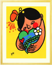 アーティストRieさんの絵画 絵画インテリアアート「笑顔の花が咲きますように♪」 (RIE) | 絵画