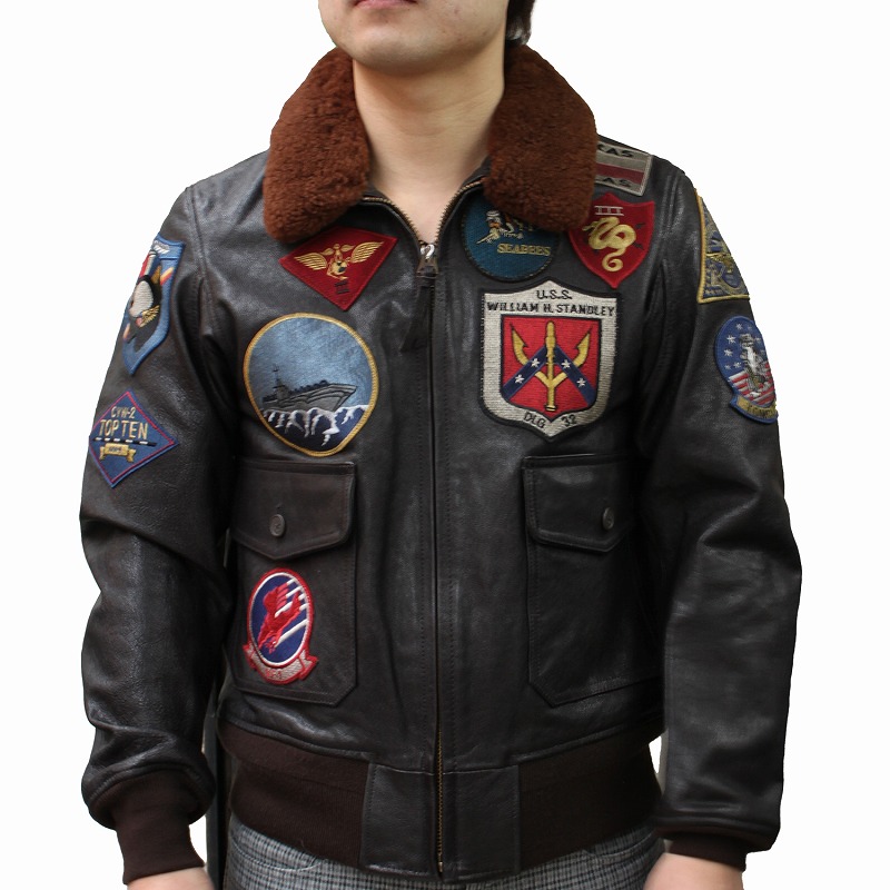 AVIREX TOPGUN仕様 G1 フライトジャケット 本革 メンズ ミリタリースタイル GOAT製 ブラウン 36/38/40/42/44 7830950009