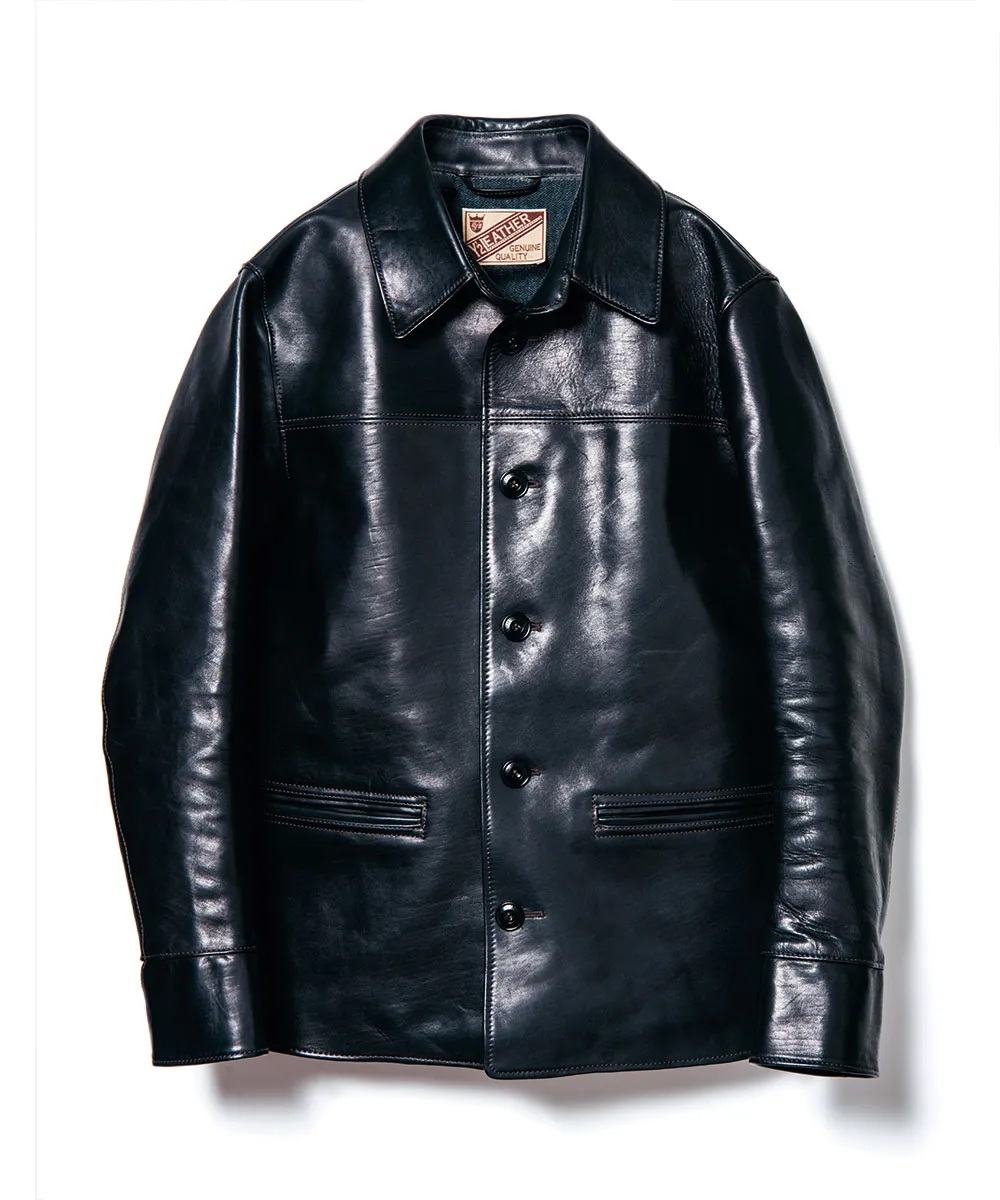 ECO HORSE 30’S CAR COAT 「EC-76」 ワイツーレザー カーコート メンズ レザージャケット 馬革 ec76 36/38/40/42/44 ブラック