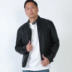 有名ブランド ラム革 テーラードジャケット 2つボタン メンズ