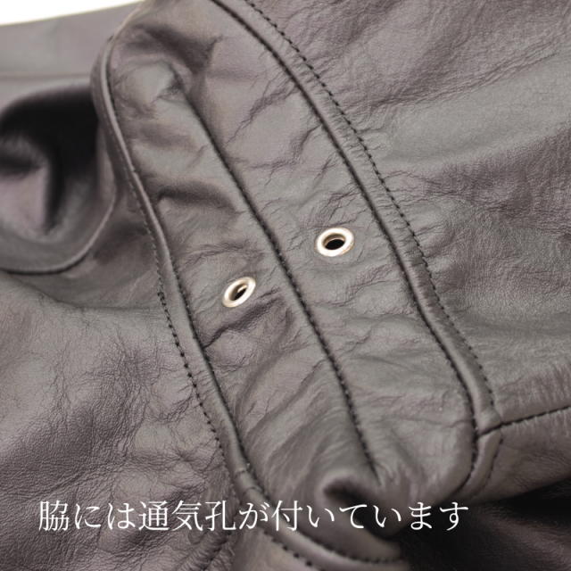 Mo-Laws 水牛革 シングルライダースジャケット メンズ ブラック S/M/L