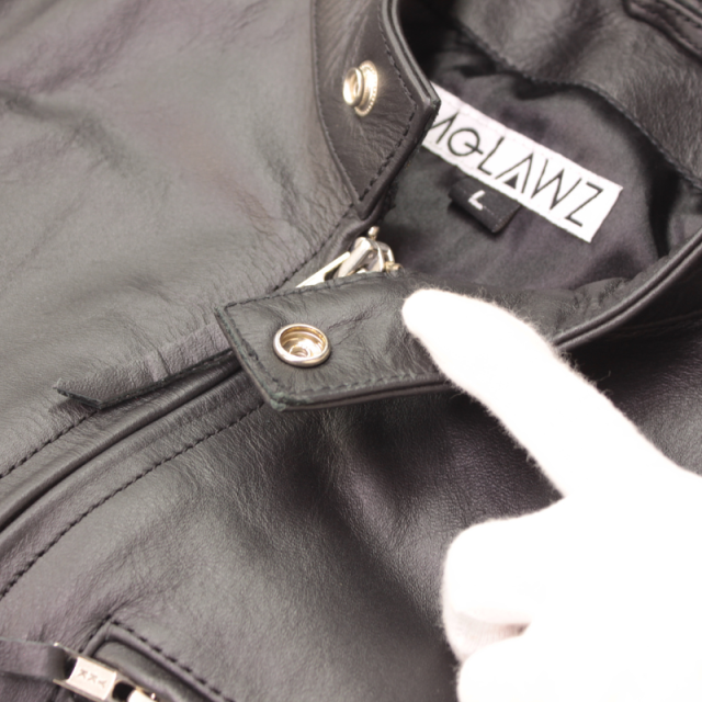 Mo-Laws 水牛革 シングルライダースジャケット メンズ ブラック S/M/L