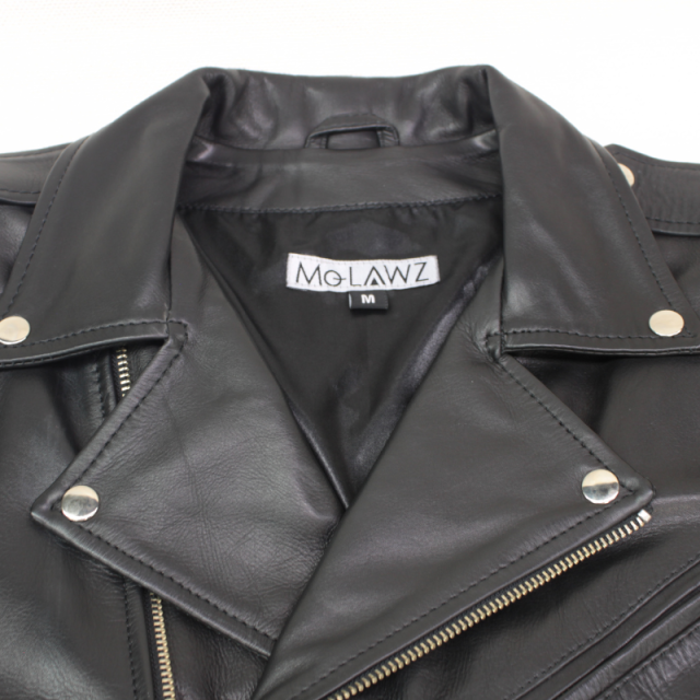 Mo-Laws 牛革 ダブルライダースジャケット USタイプ メンズ ブラック S