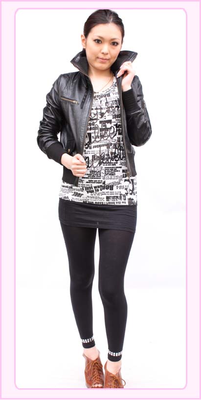 ラム革 スタンドカラージャケット レディース リブニット ブラック