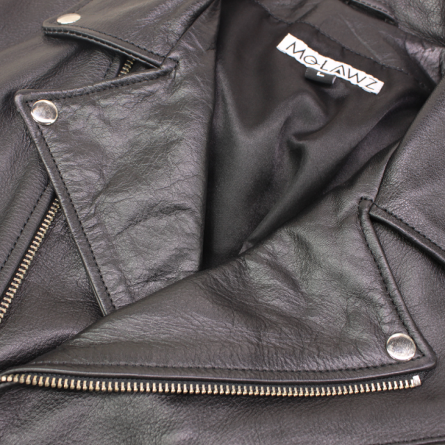 Mo-Laws 水牛革 ダブルライダースジャケット USタイプ メンズ ブラック