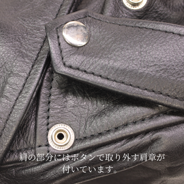 Mo-Laws 水牛革 ダブルライダースジャケット USタイプ メンズ ブラック