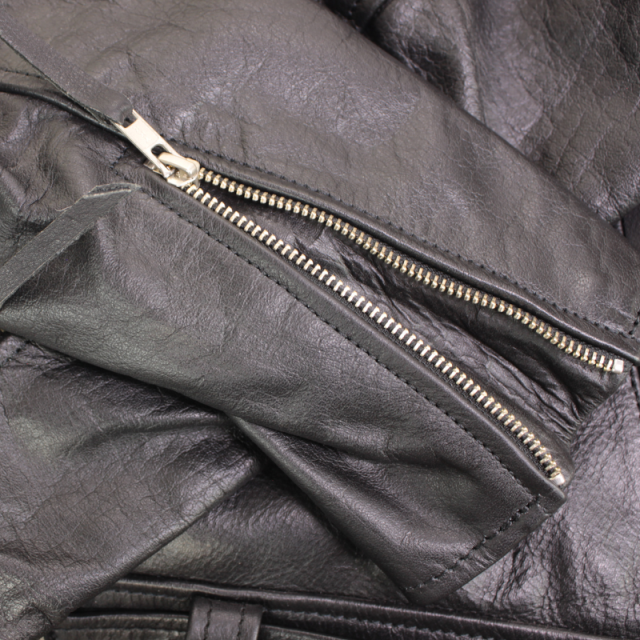 Mo-Laws 水牛革 ダブルライダースジャケット USタイプ メンズ ブラック