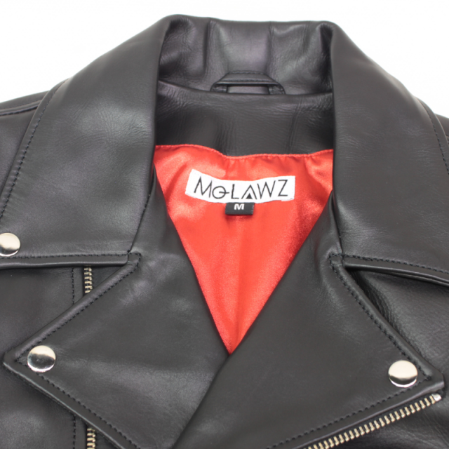Mo-Laws 牛革 ダブルライダースジャケット UKタイプ メンズ ブラック S