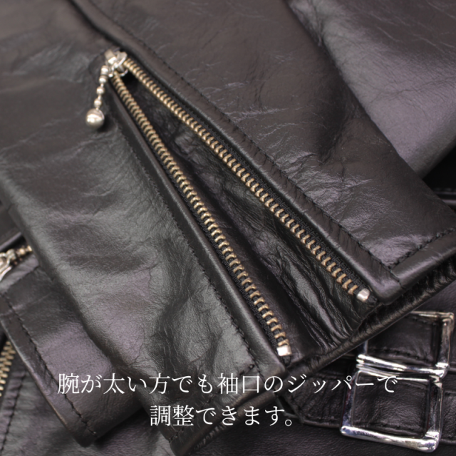 Mo-Laws 水牛革 ダブルライダースジャケット UKタイプ メンズ ブラック