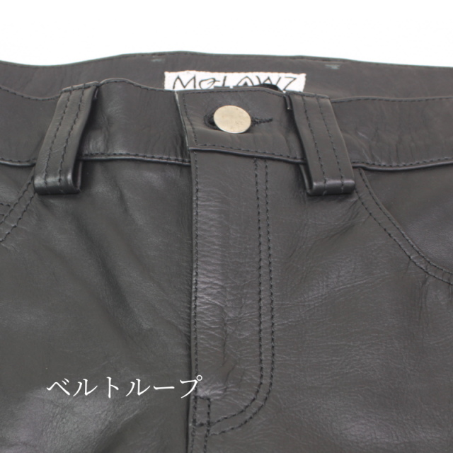 Mo-Laws 牛革 スキニーパンツ メンズ ブラック S/M/L/LL/3L/4L/5LMLPT005