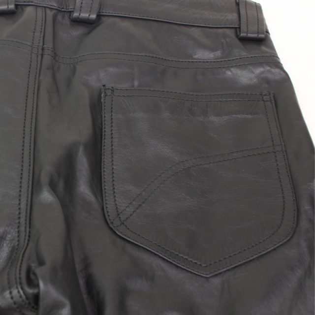 Mo-LAWS 牛革 レザーパンツ スキニーパンツ レディース ブラック