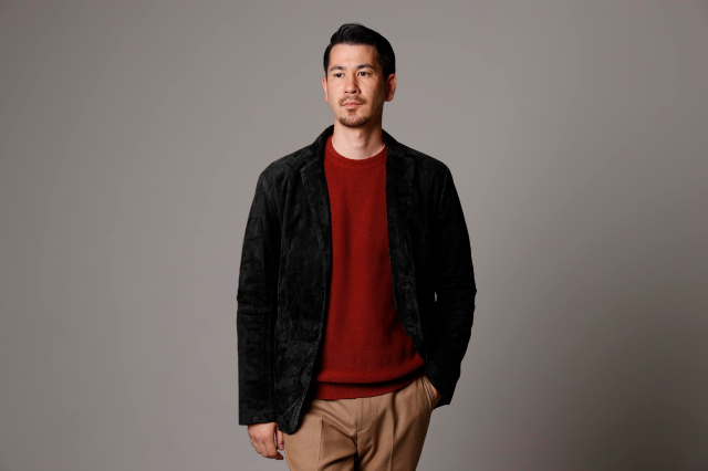 DT♪ MENDOZA 本革スエードシャツ ジャケット 関税込 Mo-Laws 山羊革 スエード テーラードジャケット 2つボタン