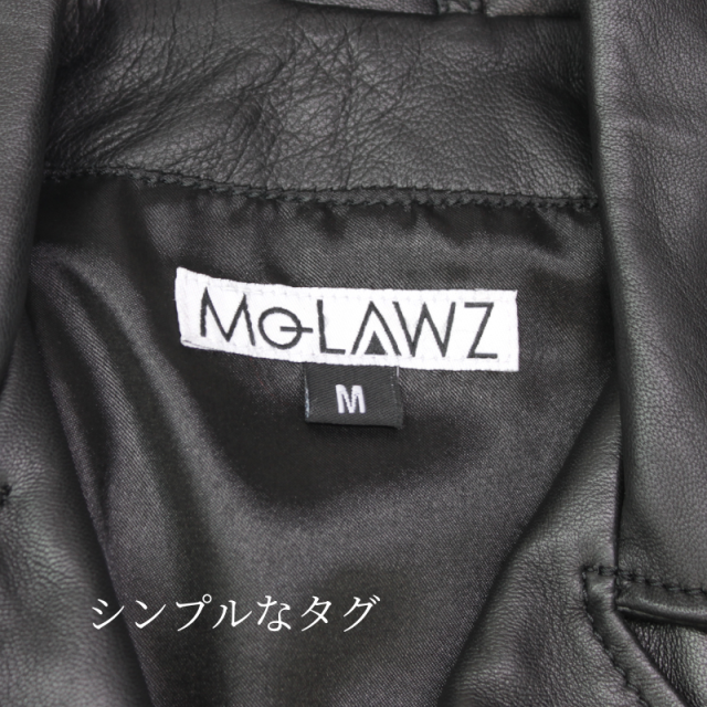 Mo-Laws ラム革 ダブルライダースジャケット UK メンズ ブラック