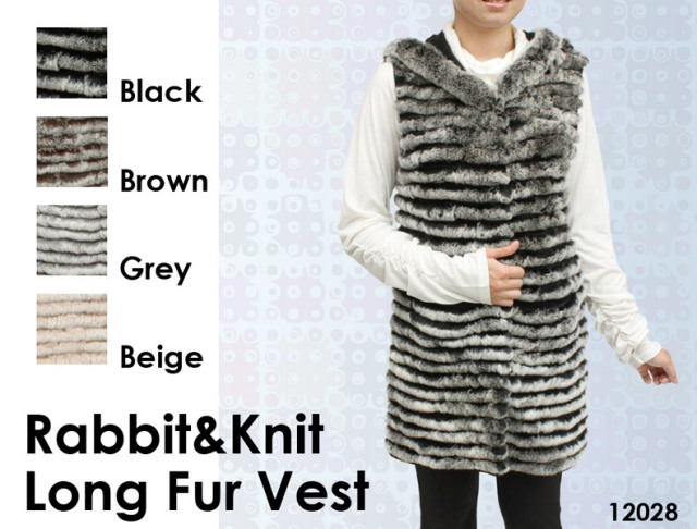 ラビット＆ニットファー　ロングベスト