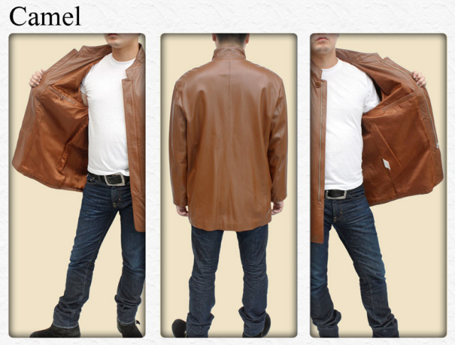 メンズ レザージャケット メンズ ラム革 マオカラージャケット 13502