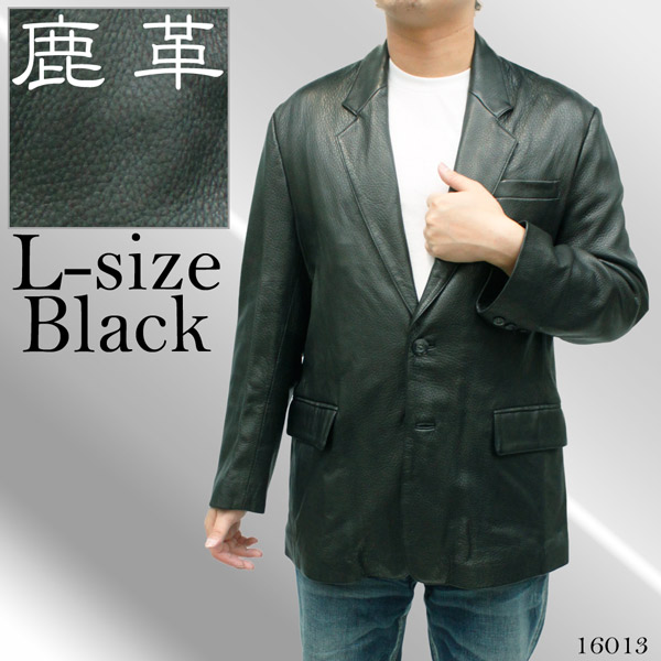 革ジャケット メンズ レザージャケット ディアスキン（鹿革） 2ボタン