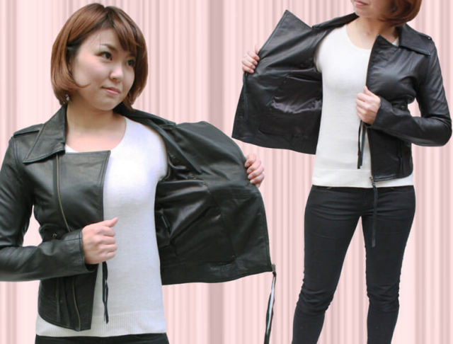 ライダースジャケット ラム革 ダブルライダース レディース レザー