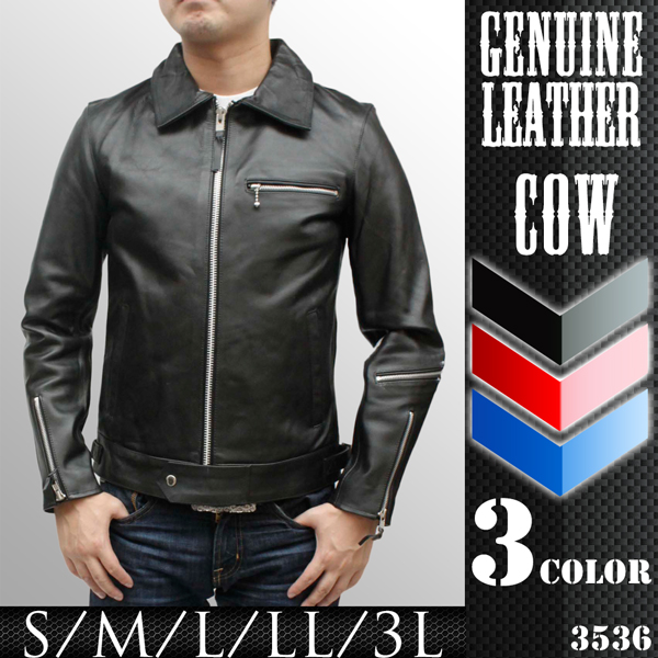 カウ革トラッカーレザージャケット ライダースジャケット 3536