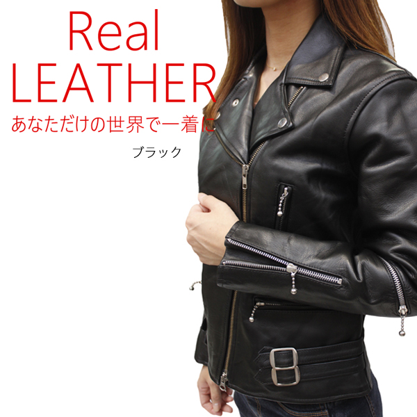 レディース　革ジャン バッファローUKダブルライダースレザージャケット 3569 ライダースジャケット　皮ジャン　本革