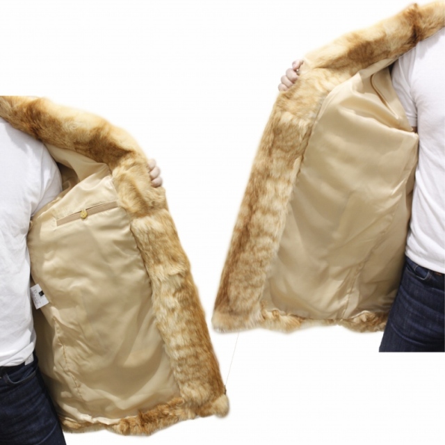 キャット 毛皮コート メンズ フリーサイズ キャメル 38202-90