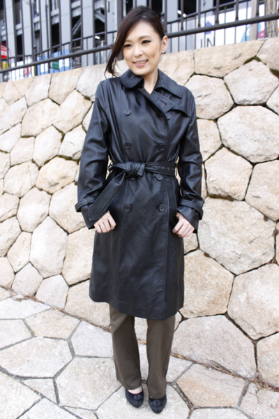  ラム革コートロングコートトレンチコート